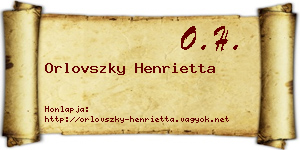 Orlovszky Henrietta névjegykártya